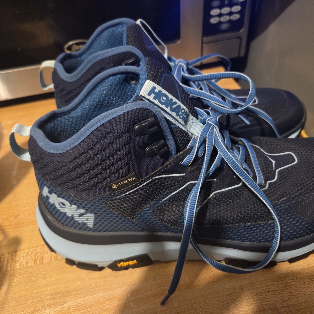 Hoka Women's Shoes in Navy and Light Blue